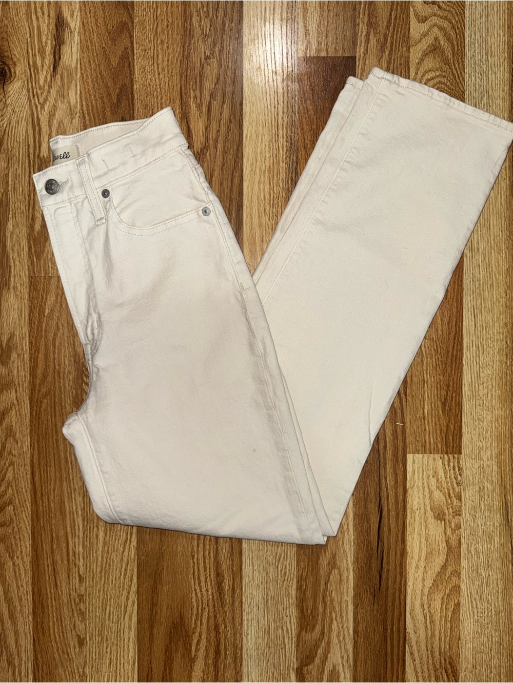 Madewell The Perfect Vintage High Rise Straight Leg Jeans Cream Women’s 23